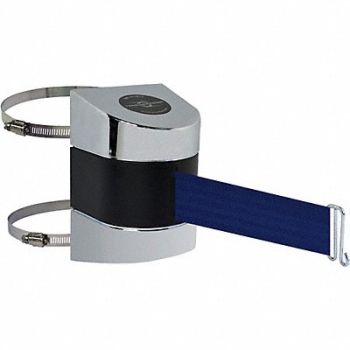 TENSABARRIER D0134 Belt Barrier Chrome Belt Color Blue, 3ZCY3