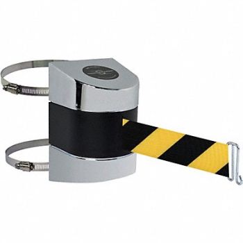 TENSABARRIER D0134 Belt Barrier Chrome Belt Yellow/Black, 3ZCY4