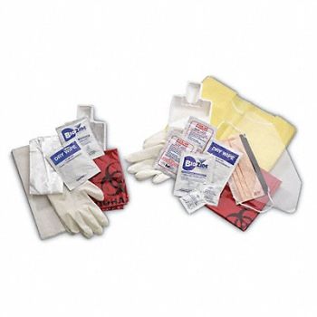 GRAINGER APPROVED Biohazard Spill Kit Pull String Bag Red, 3ZDW1