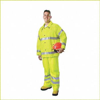 GRAINGER APPROVED Rain Jacket/Bib Class 3 Type R L/XL, 3ZDW6
