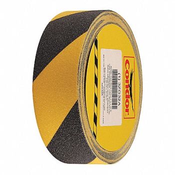 CONDOR AntiSlip Tape 60 ftLx2 W BLK/YLW 60Grit, 3ZG32