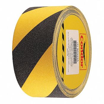 CONDOR AntiSlip Tape 60 ftLx3 W BLK/YLW 60Grit, 3ZG33