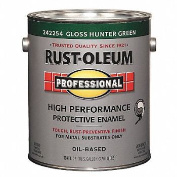 RUST-OLEUM Alkyd Enamel Hunter GreenGloss 1gal, 3ZHX4