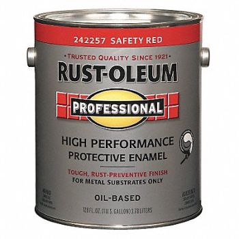 RUST-OLEUM Alkyd EnamelSafeRedGloss 1gal, 3ZHX7