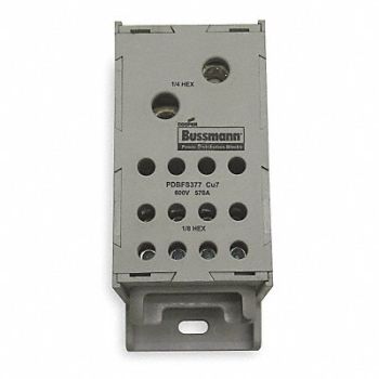 BUSSMANN Power Distr Block Al/Cu 600V AC/DC, 3ZJA6