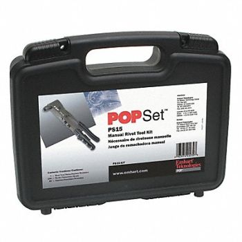 POP AVDEL Rivet Tool Kit 3/32 1/8 5/32 3/16 In, 3ZLX6