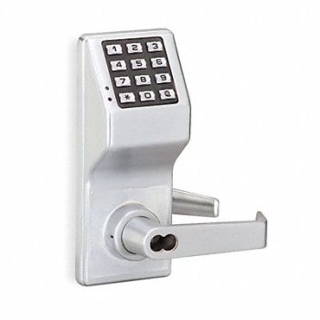 LOCDOWN Electronic Lock Brushed Chrome 12 Button, 5MRX0