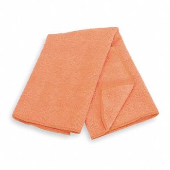 TOUGH GUY Microfiber Cloth 12 x 15 Orange PK2, 3ZNE4