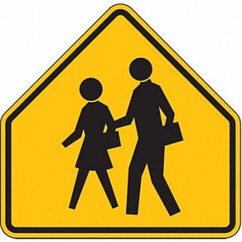 LYLE School Crossing Traffic Sign 30 x 30, 3ZTH9