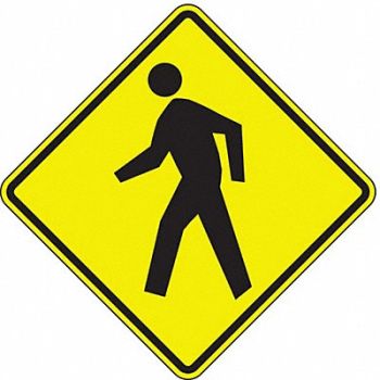 LYLE D9719 Pedestrian Crossing Traffic Sign 30 x30, 3ZTJ7