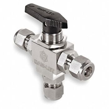 HAM-LET SS Ball Valve Tube x Tube x Tube 1/2 in, 3ZVT9