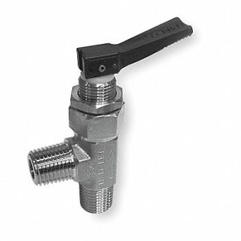 HAM-LET Brass Ball Valve Angle MNPT 1/4 in, 3ZVX3