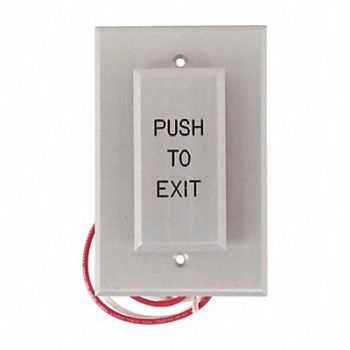 DORTRONICS Push to Exit Button 24VDC Silver Button, 400A68