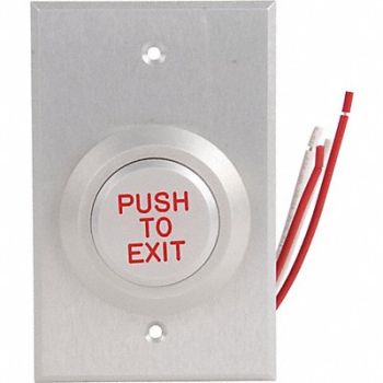 DORTRONICS Push to Exit Button 24VDC Wt/Red Button, 400A71