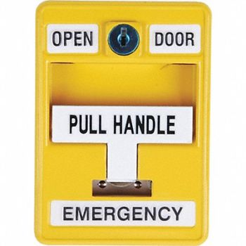 DORTRONICS Emergency Pull Station 30VAC/DC Yellow, 400C01