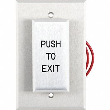 DORTRONICS Push to Exit Button 24VDC Silver Button, 400C03