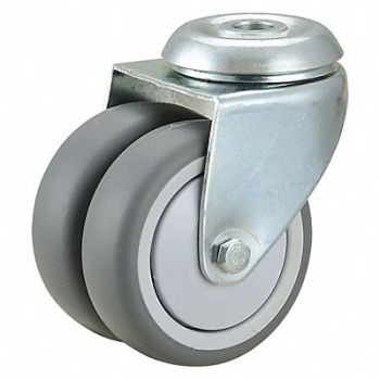 GRAINGER APPROVED Low-Profile Easy-Turn Bolt-Hole Caster, 400K39