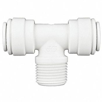 JOHN GUEST Fixed Tee White 3/8 Tube Size PK10, 400L17