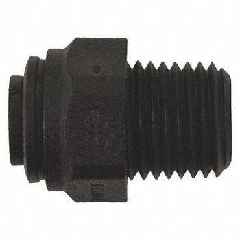 JOHN GUEST Male Connector Black 1/4 Tube EPDM PK10, 400L24