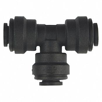 JOHN GUEST Union Tee Black 1/4 Tube Size PK10, 400L29