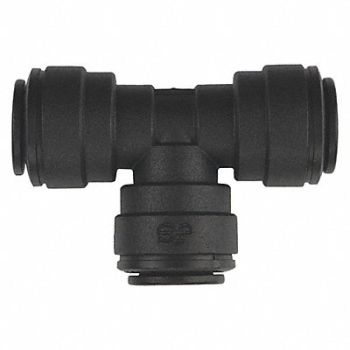 JOHN GUEST Union Tee Black 3/8 Tube Size PK10, 400L30