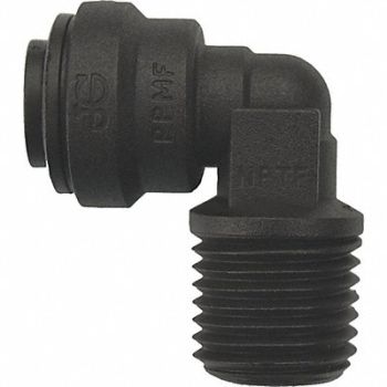JOHN GUEST Fixed Elbow Black 1/4 Tube 150 psi PK10, 400L54