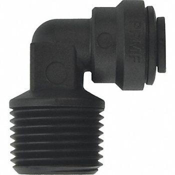 JOHN GUEST Fixed Elbow Black 1/4 Tube Size PK10, 400L55