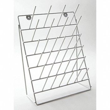 DYNALON Drying Rack Steel White Angled 32 Pegs, 401R39