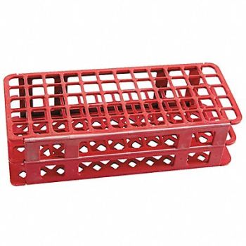 DYNALON Test Tube Rack 5x12 Format Red 2-5/8 H, 401R43