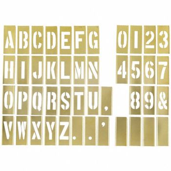 SKILCRAFT Stencil Comb. Set Gold Brass Overall 3 W, 401Y11