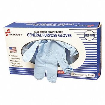 ABILITY ONE Disposable Gloves Nitrile M PK100, 401Y16