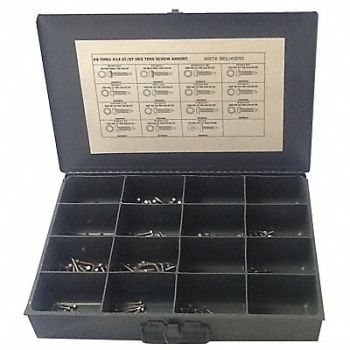 GRAINGER APPROVED Teks Screw Assortment 375 pcs., 402J98