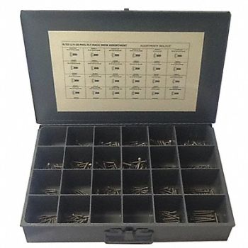 GRAINGER APPROVED Screw Assortment 600 pcs. 1/2 to 2 L, 402K39