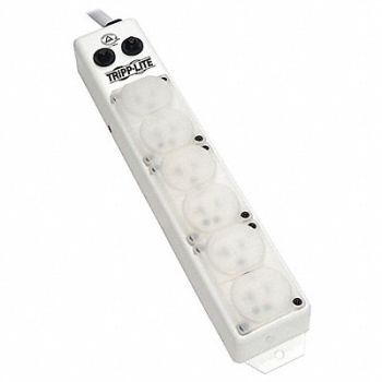 TRIPP LITE Outlet Strip 6 Outlet 20A 13-3/4 L Wht, 402M63