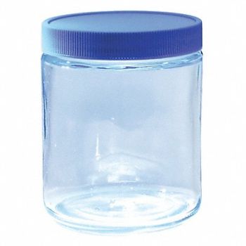 LAB SAFETY SUPPLY Bottle Wide Mouth Glass 8 oz PK24, 404L07