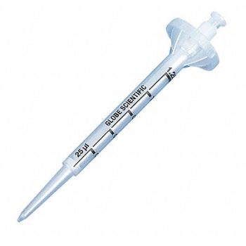 GLOBE SCIENTIFIC Dispenser Syringe Tip Clear 125uL PK100, 404W59
