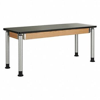 DIVERSIFIED SPACES Adjustable Table Black/Oak 24 D 39 H, 405D08