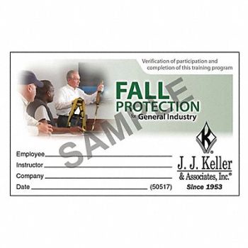 JJ KELLER Wallet Card Fall Safety PK50, 406R09
