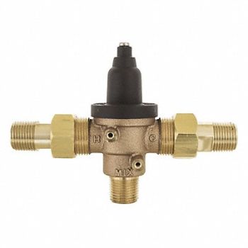BRADLEY Thermostatic Mixing Valve Brass 8 gpm, 406R73