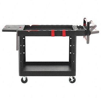 RUBBERMAID COMMERCIAL PRODUCTS Utility Cart 500 lb Load Cap. Black, 406R91
