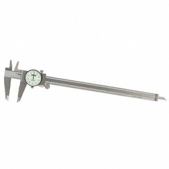 INSIZE Dial Caliper White 0-12 Range 2 Jaw D, 408P46
