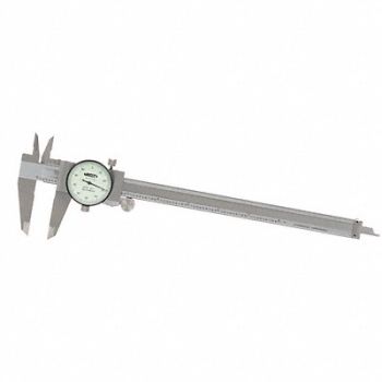 INSIZE Dial Caliper 0-8 Range 1-1/2 Jaw D White, 408P51