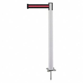 TENSABARRIER Spike Post White Post 43 H, 409Z75