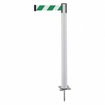 TENSABARRIER Spike Post White Post 43 H, 409Z86