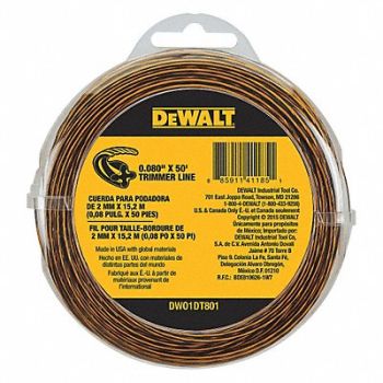DEWALT String Trimmer Line 0.080 in dia 50 ft., 40CA27