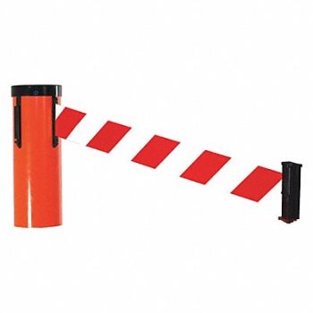 RETRACTA-CONE Barrier Tape Red/White Diagonal 2 lb., 40CK38