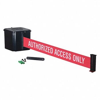 RETRACTA-BELT Retractable Belt Barrier 15 ft Black, 40CK42