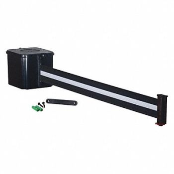 RETRACTA-BELT Retractable Belt Barrier Black/White, 40CK53