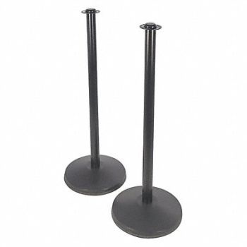 CONVENTIONAL POST PRIME Flat Top Rope Post 37-1/2inH Black PK2, 40CK58