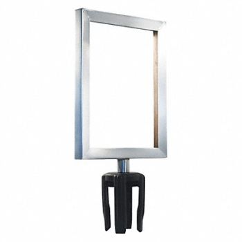 VISIONTRON Sign Frame 11in.Hx8-1/2in.L Satin Chrome, 40CK65